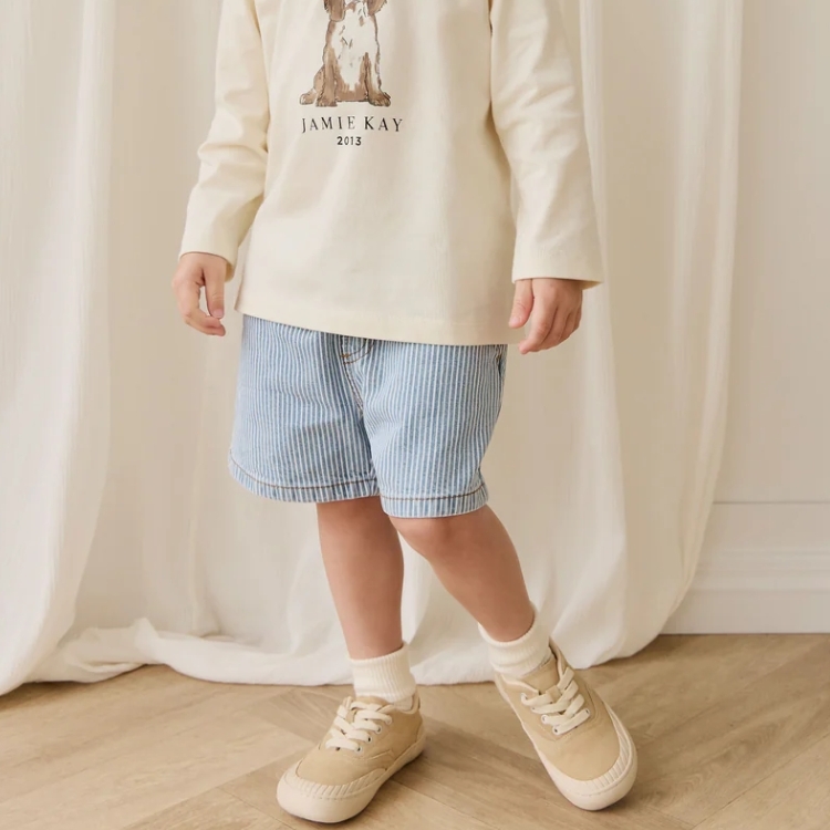 （預購）JAMIEKAY 條紋牛仔短褲 Reid Denim Short - Holiday Stripe