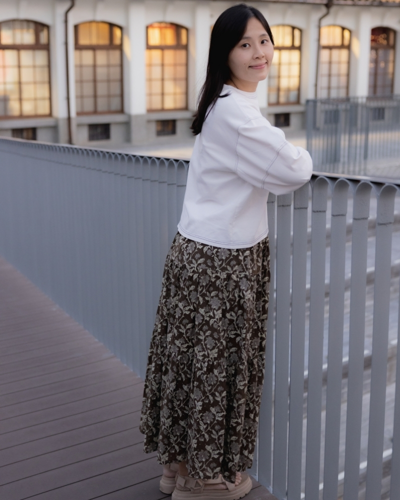 印度蓋染工藝純棉 蛋糕裙 - 木芙蓉