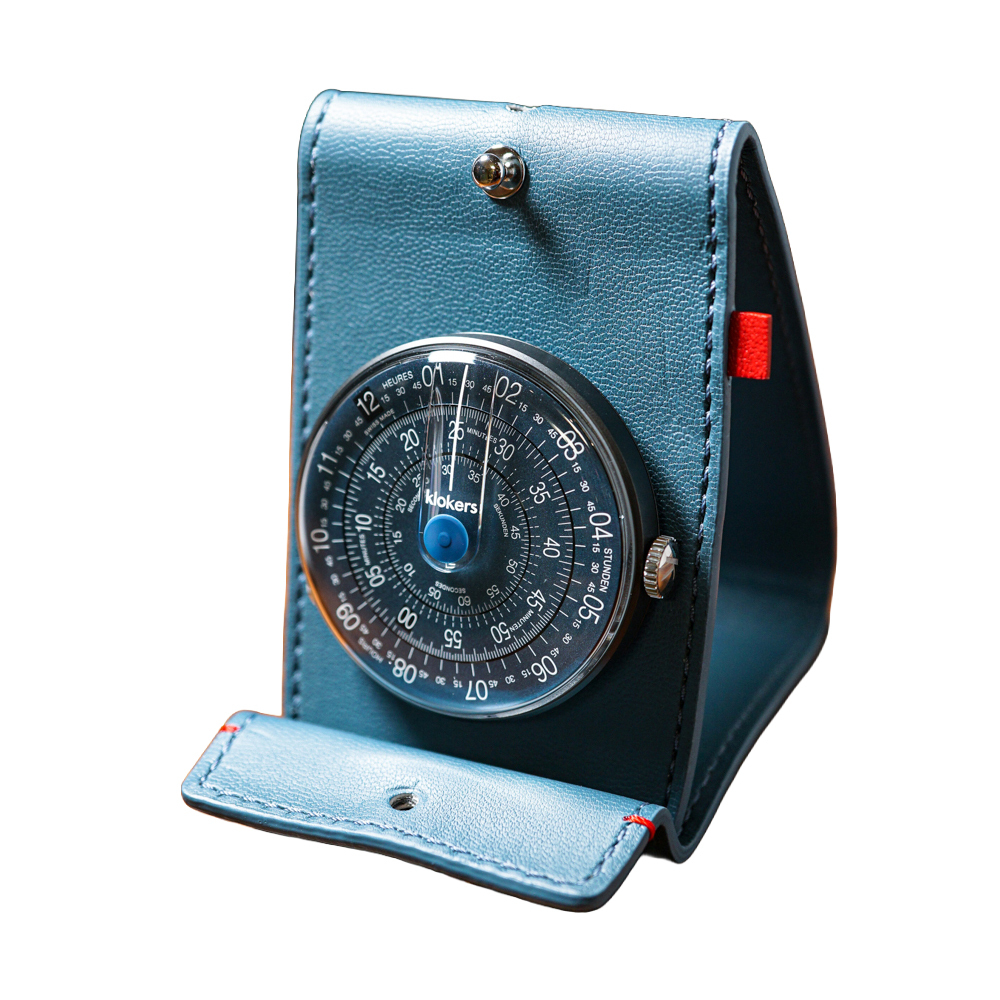 KLOK-01-D7-B 午夜藍色錶頭(黑殼)＋藍色懷錶桌鐘套件