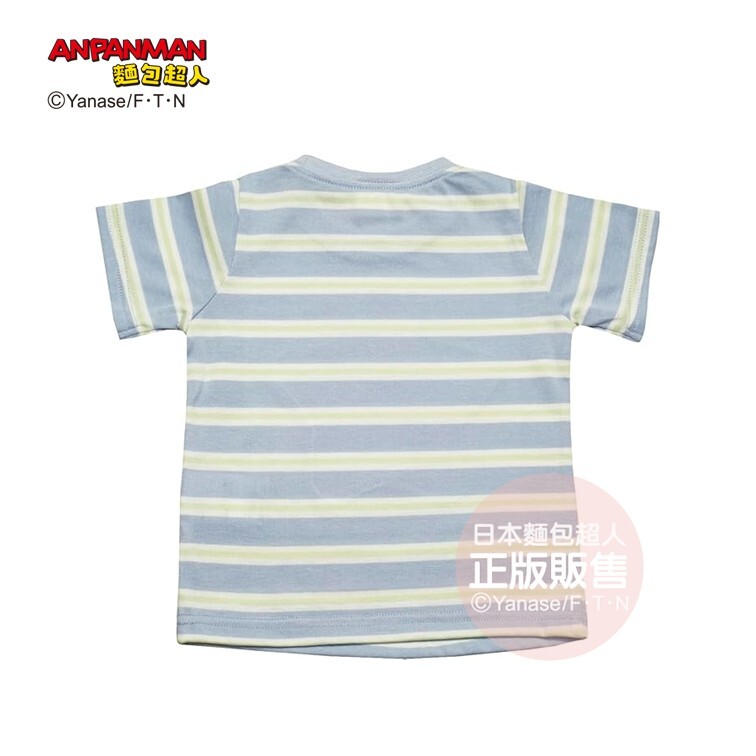 麵包超人 星星大頭條紋短袖T-天空藍  (80、100cm)