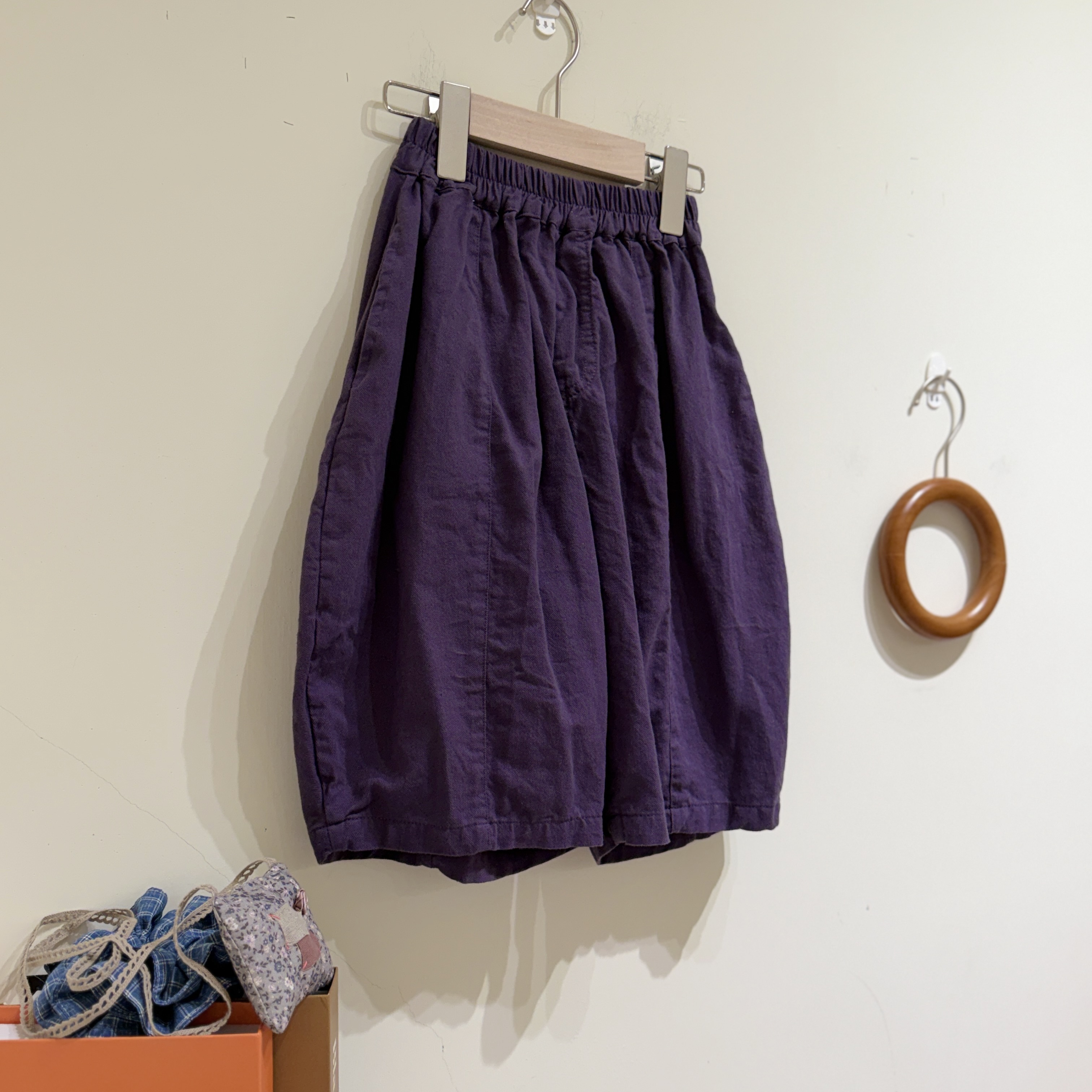 26夏 棉麻寬褲-復古紫