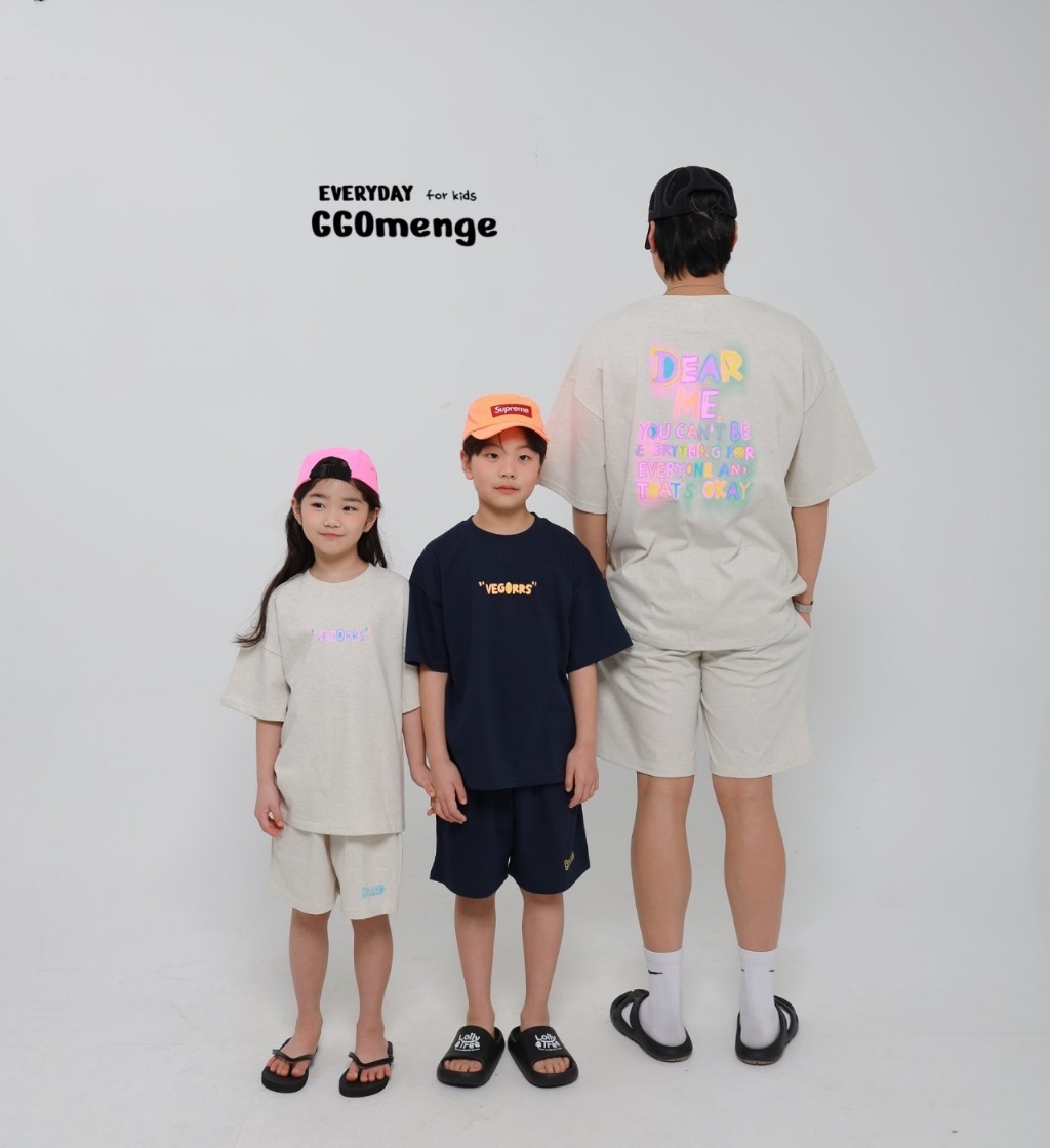 正韓夏Ggomenge 親子裝_兩色DEAR ME渲染套裝