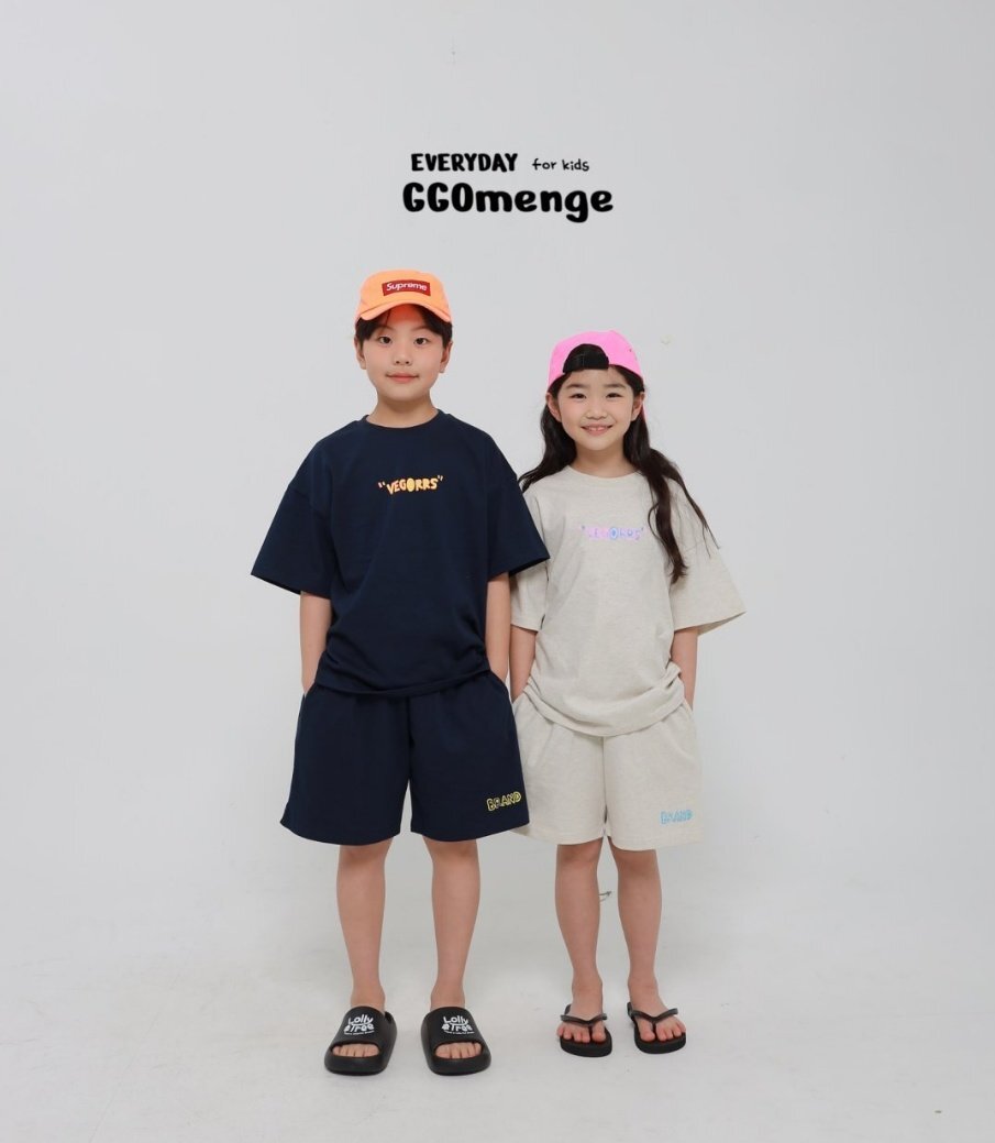 正韓夏Ggomenge 親子裝_兩色DEAR ME渲染套裝