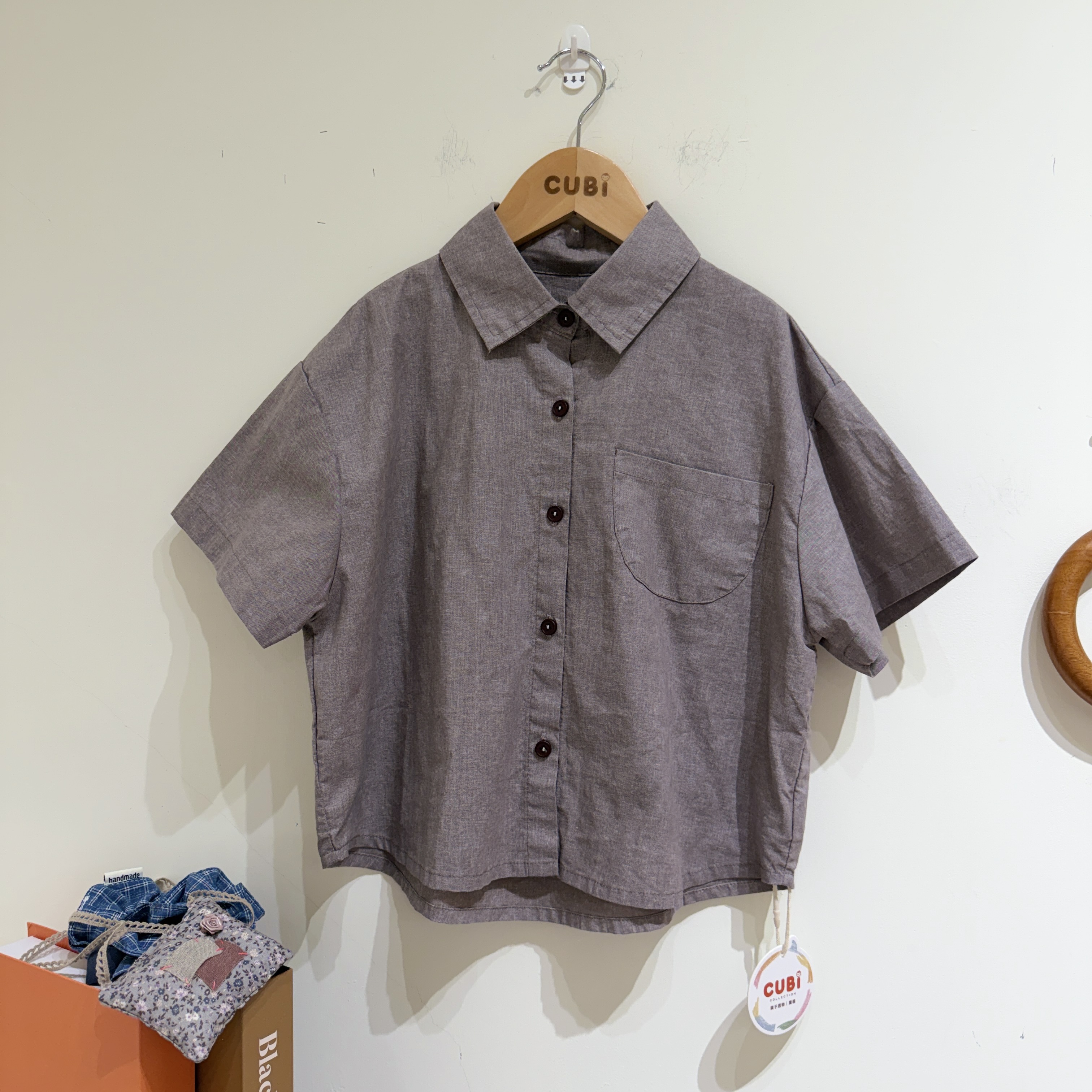 26夏 棉麻外搭襯衫-淺紫