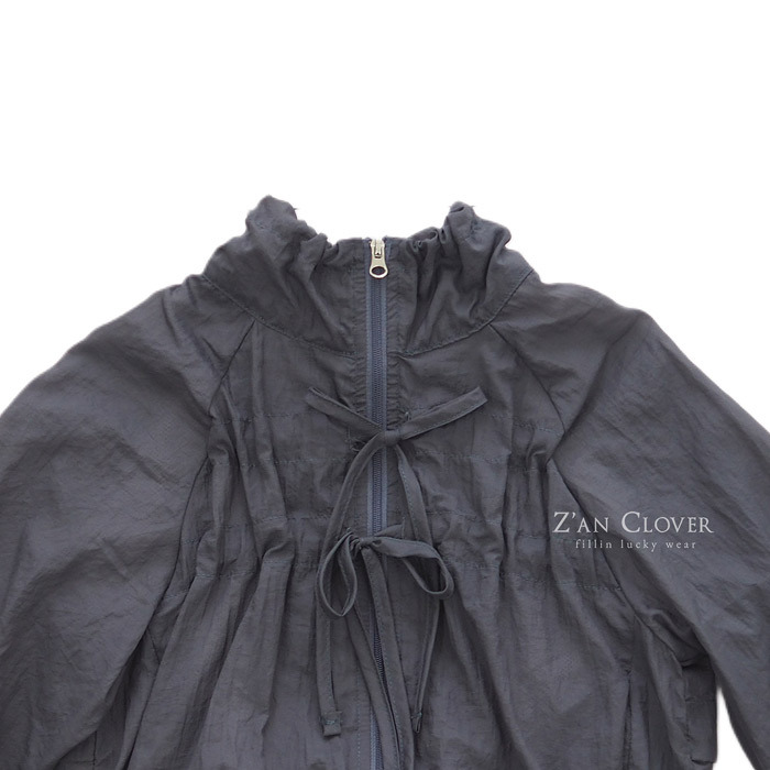 正韓夏ZAN CLOVER 兩色透氣蝴蝶結拉鍊外套