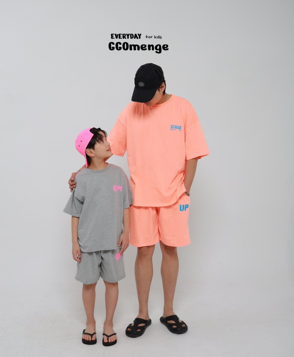 正韓夏Ggomenge 親子裝_兩色熊熊UP套裝