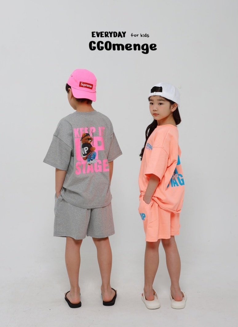 正韓夏Ggomenge 親子裝_兩色熊熊UP套裝