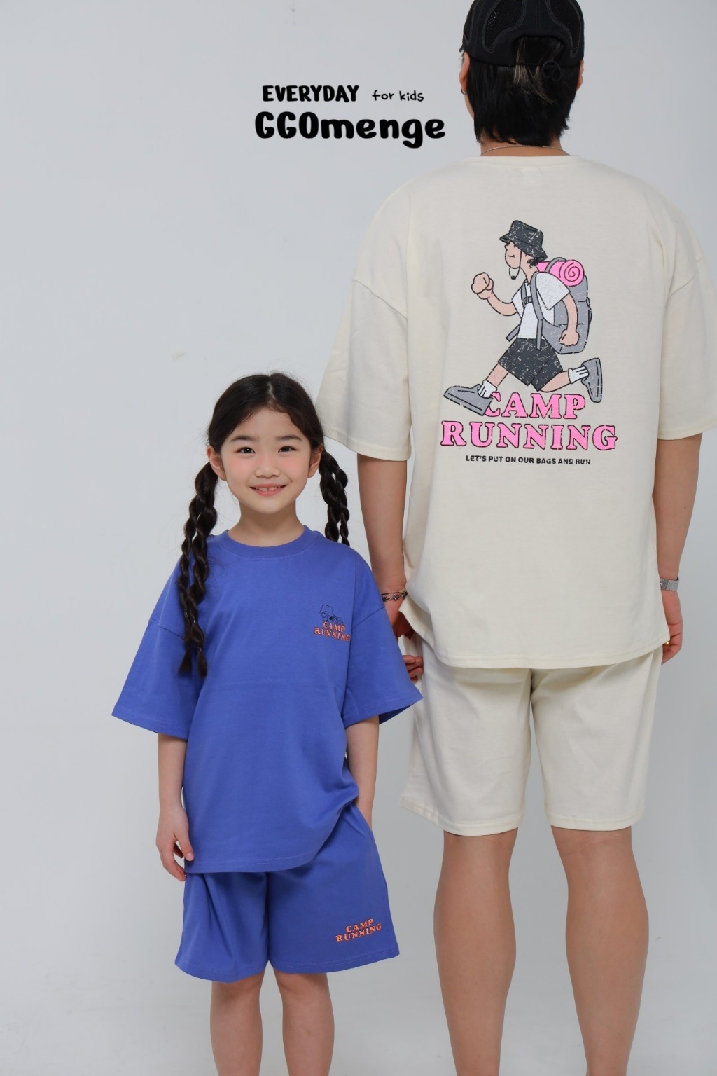正韓夏Ggomenge 親子裝_兩色CAMP RUNNING套裝