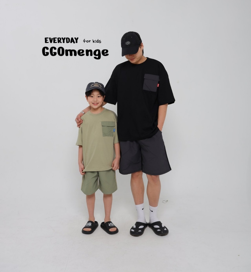 正韓夏Ggomenge 親子裝_兩色帥氣工裝感套裝