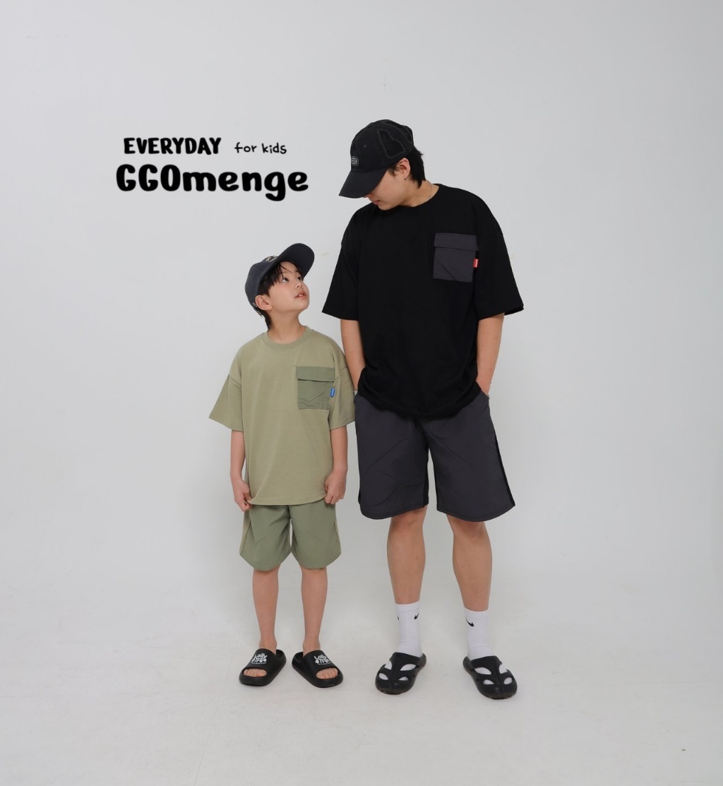 正韓夏Ggomenge 親子裝_兩色帥氣工裝感套裝