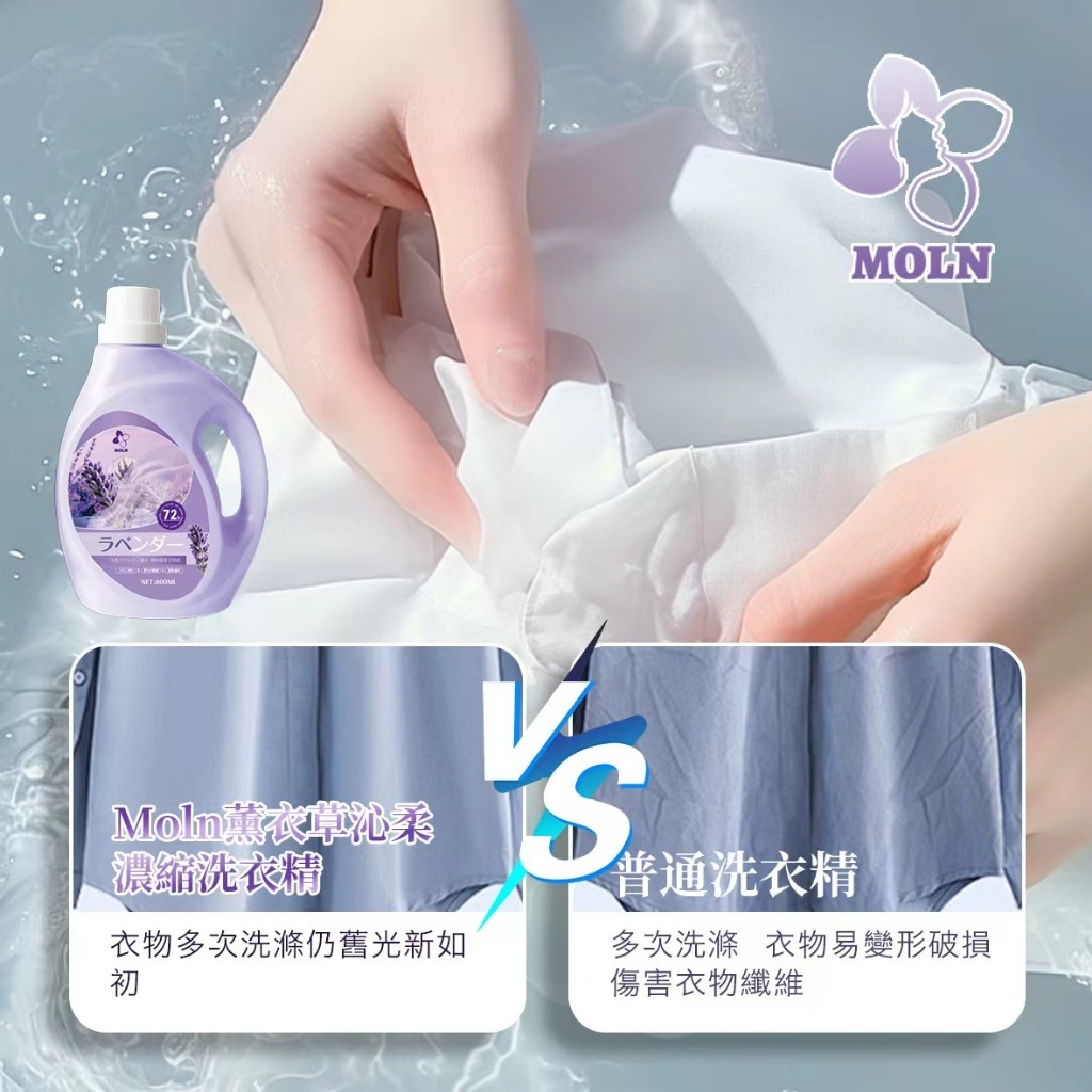 WSBB10908   MOLN 薰衣草沁柔濃縮洗衣精 800ML《一組2瓶》（現貨）