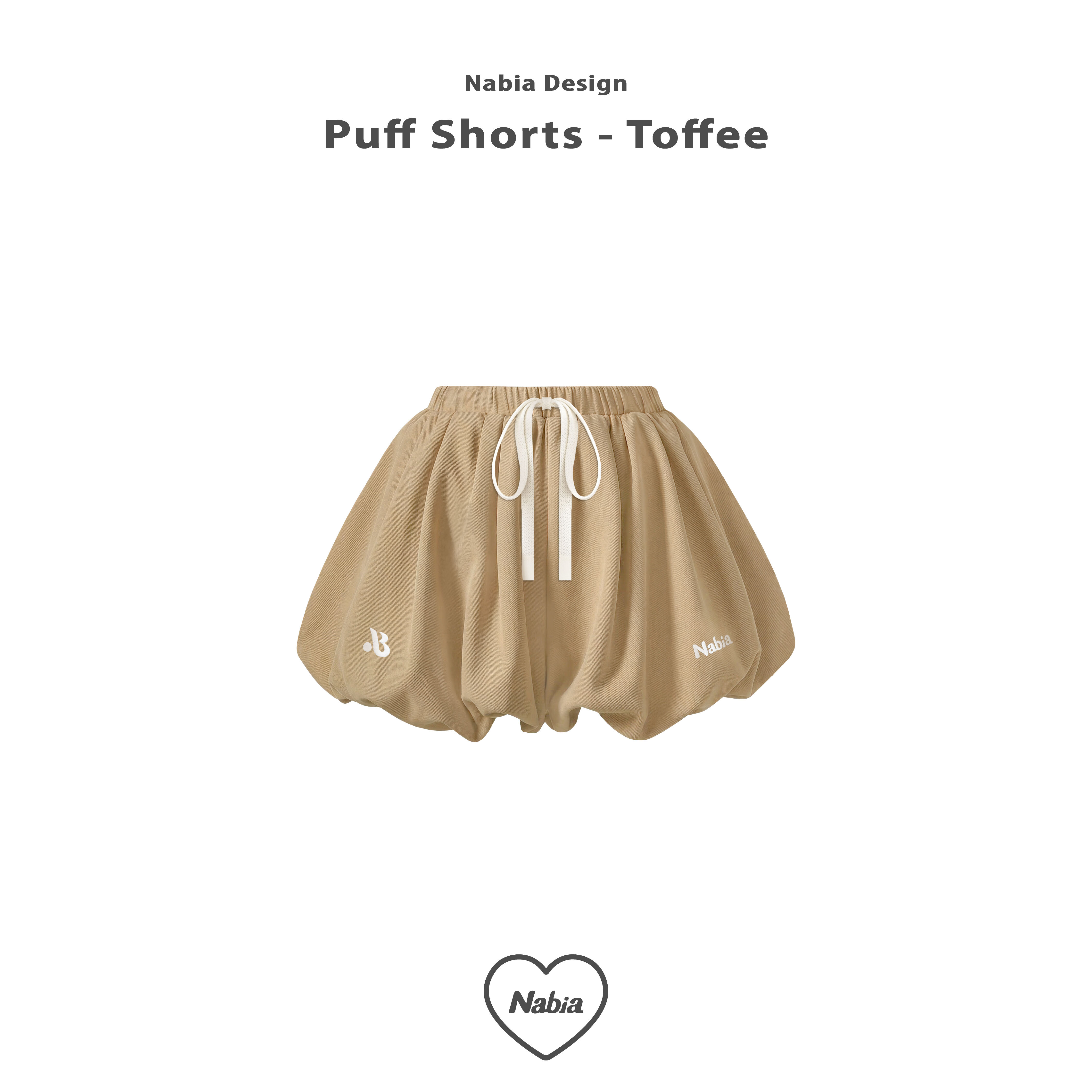 澎澎立體修身花苞褲裙 - 焦糖牛奶