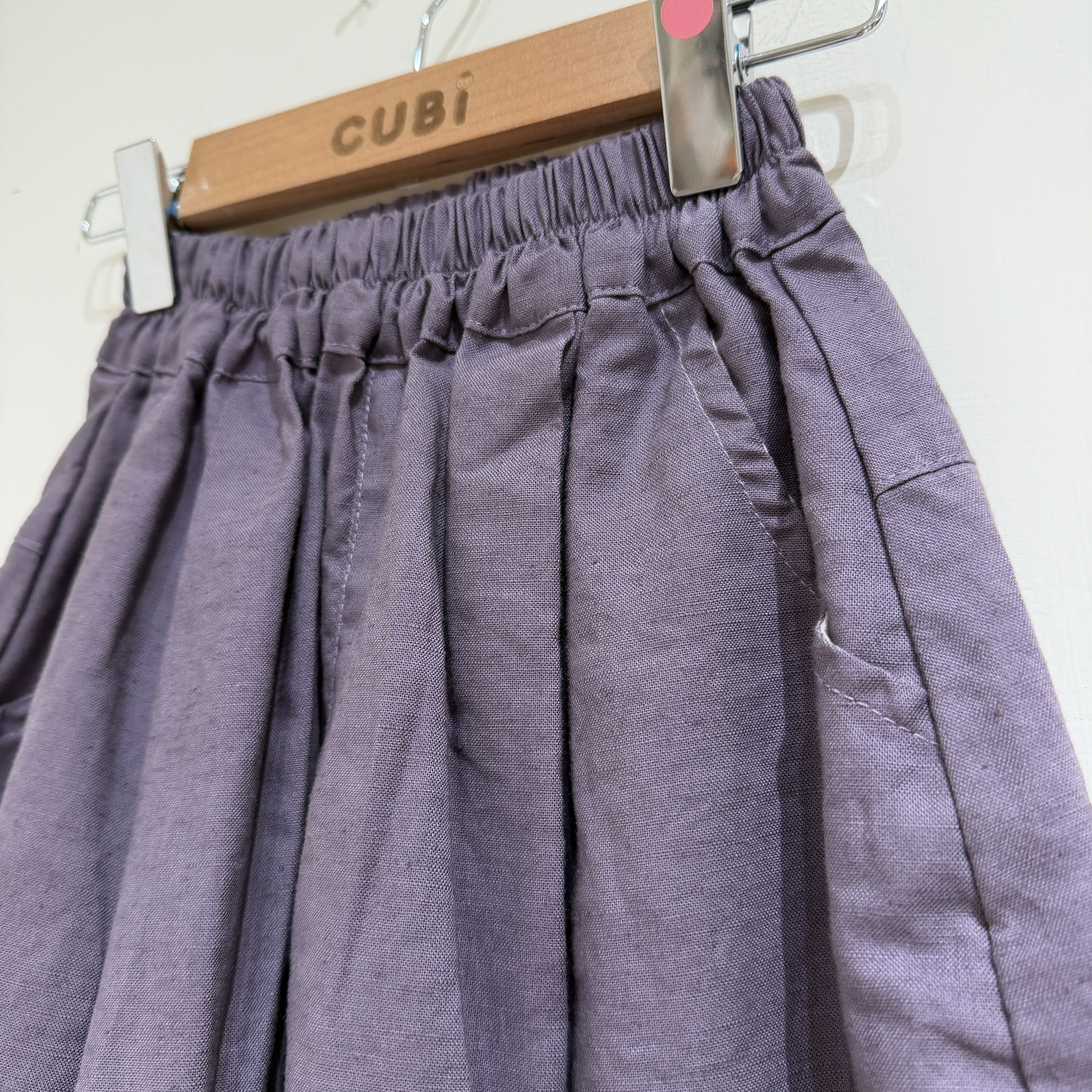 26夏 棉麻彎刀褲-粉紫
