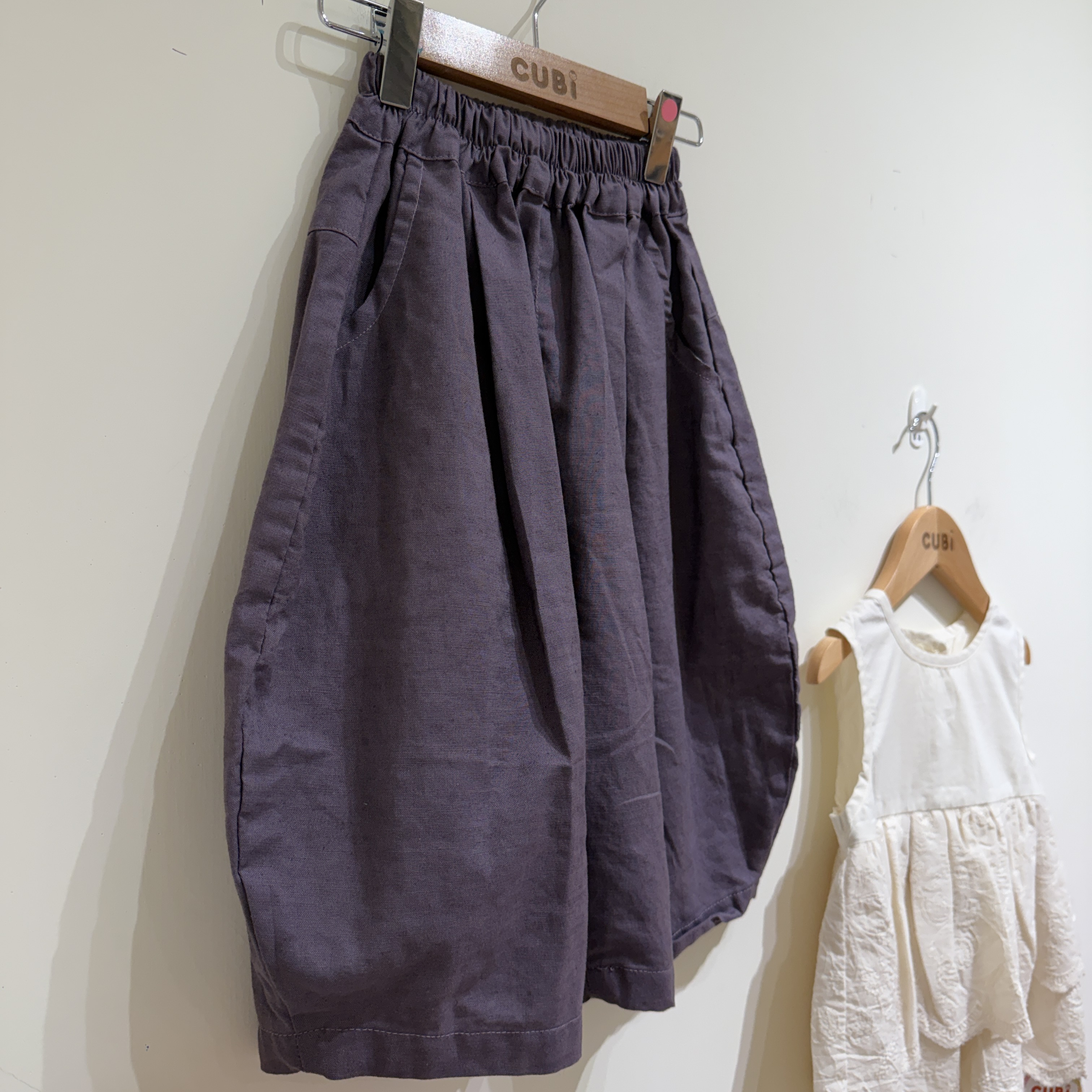 26夏 棉麻彎刀褲-粉紫