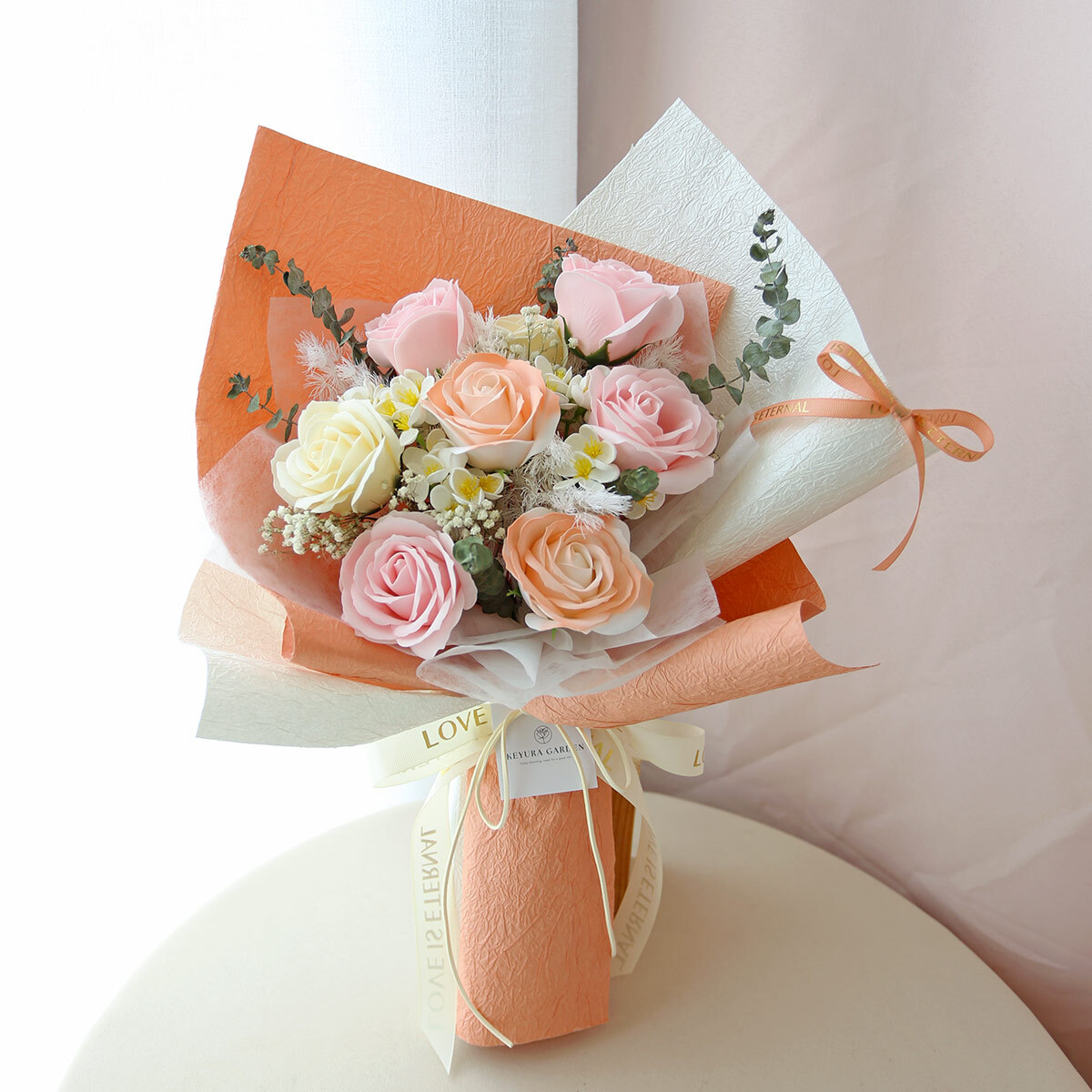 G35｜香氛玫瑰蝴蝶結花束