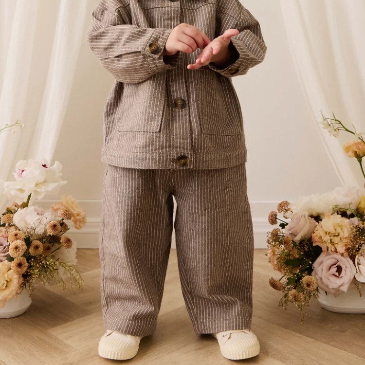 （預購）JAMIEKAY 條紋牛仔長褲 Abel Pant - Mini Pinstripe Cassava / Iroko