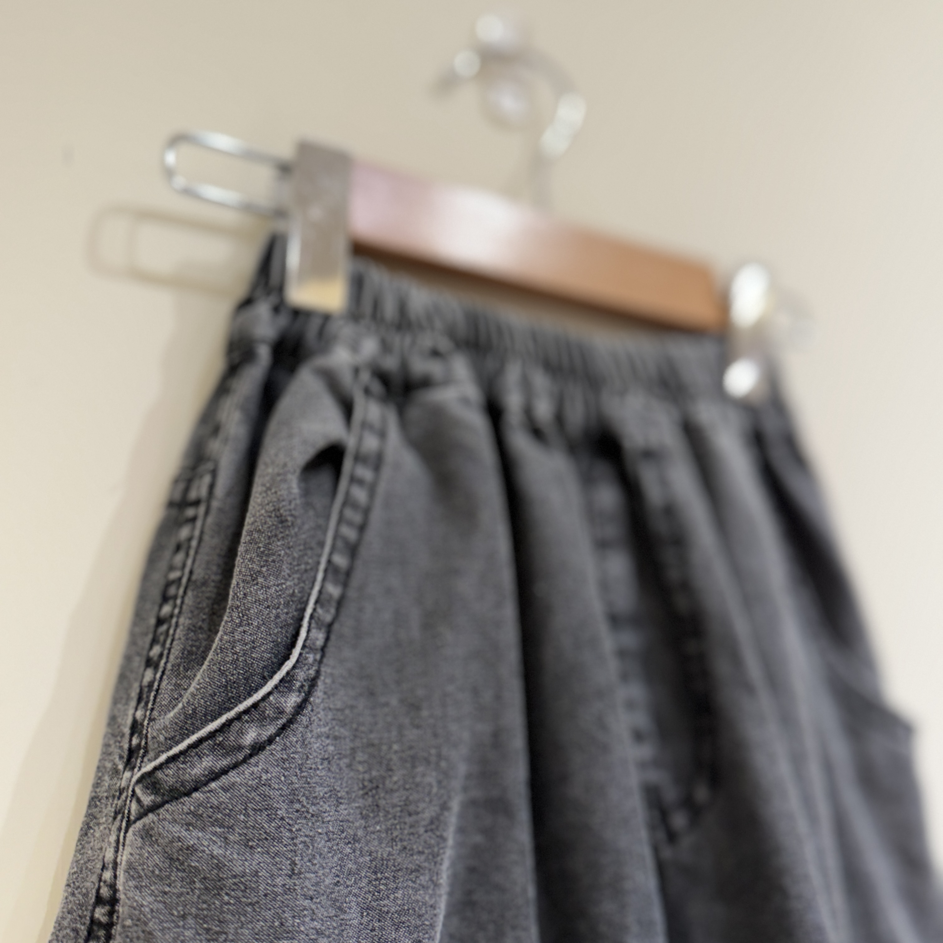 26夏 棉質大口袋寬褲－復古黑