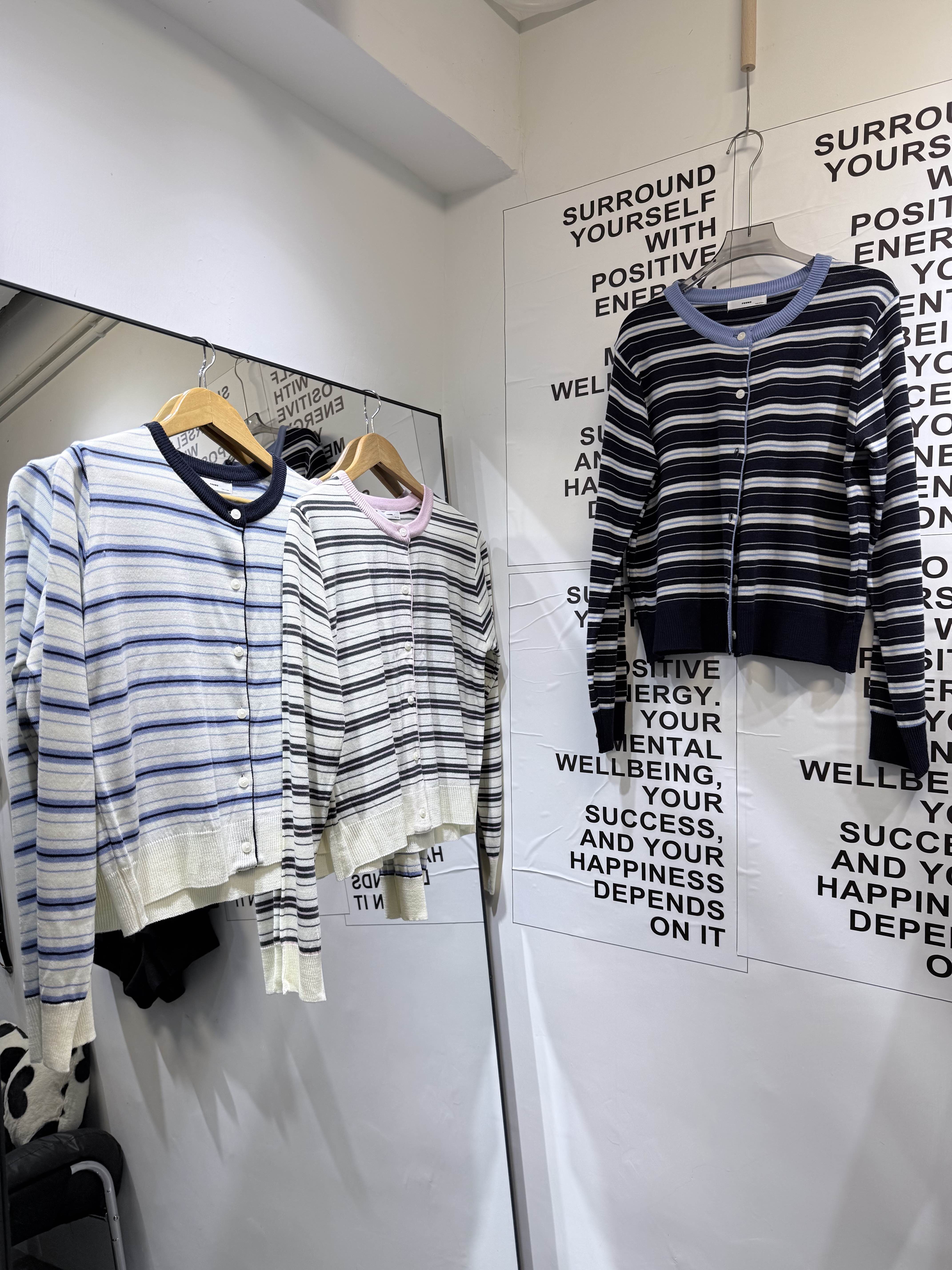 WW2606 Stripe Cardigan