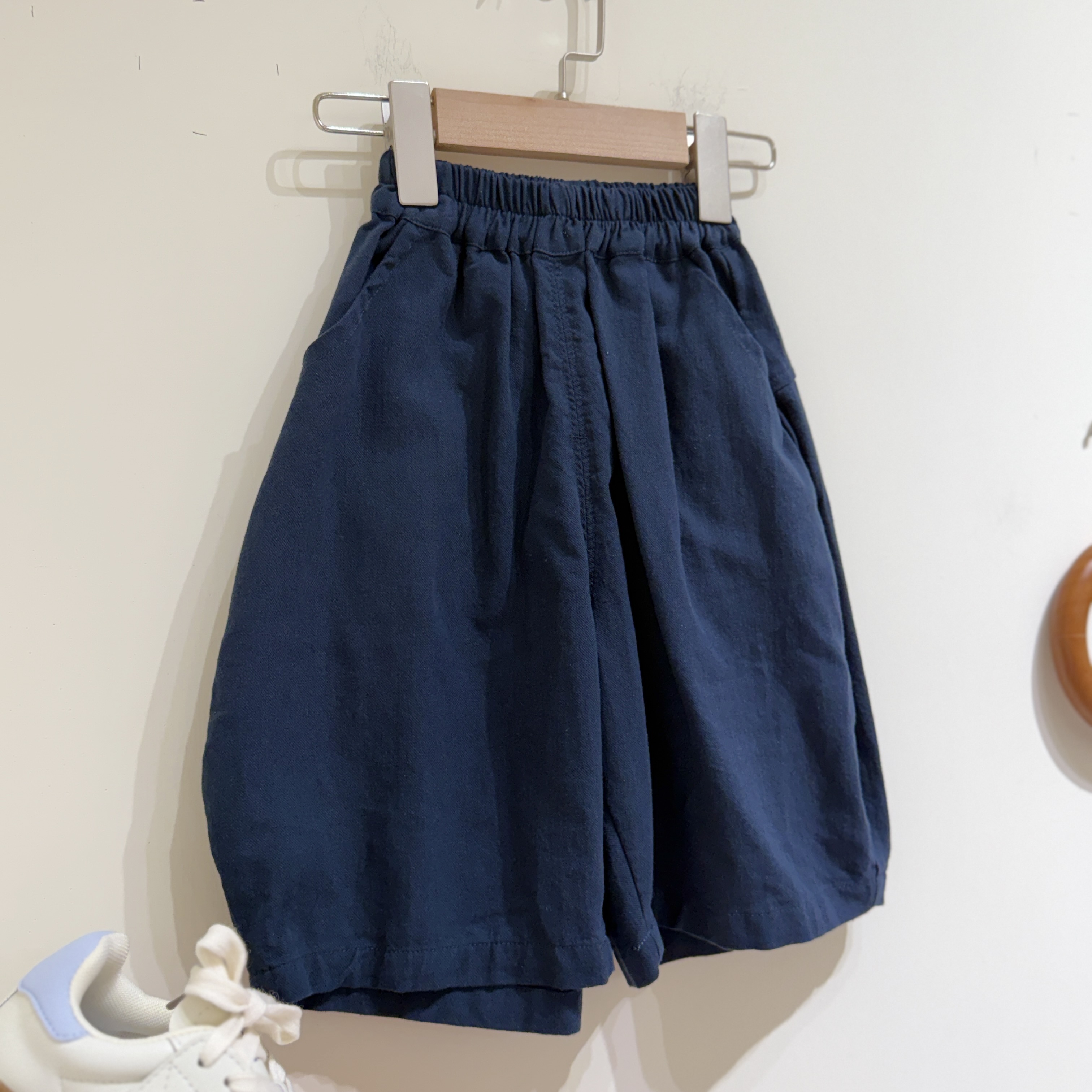 26夏 棉麻彎刀褲-深藍