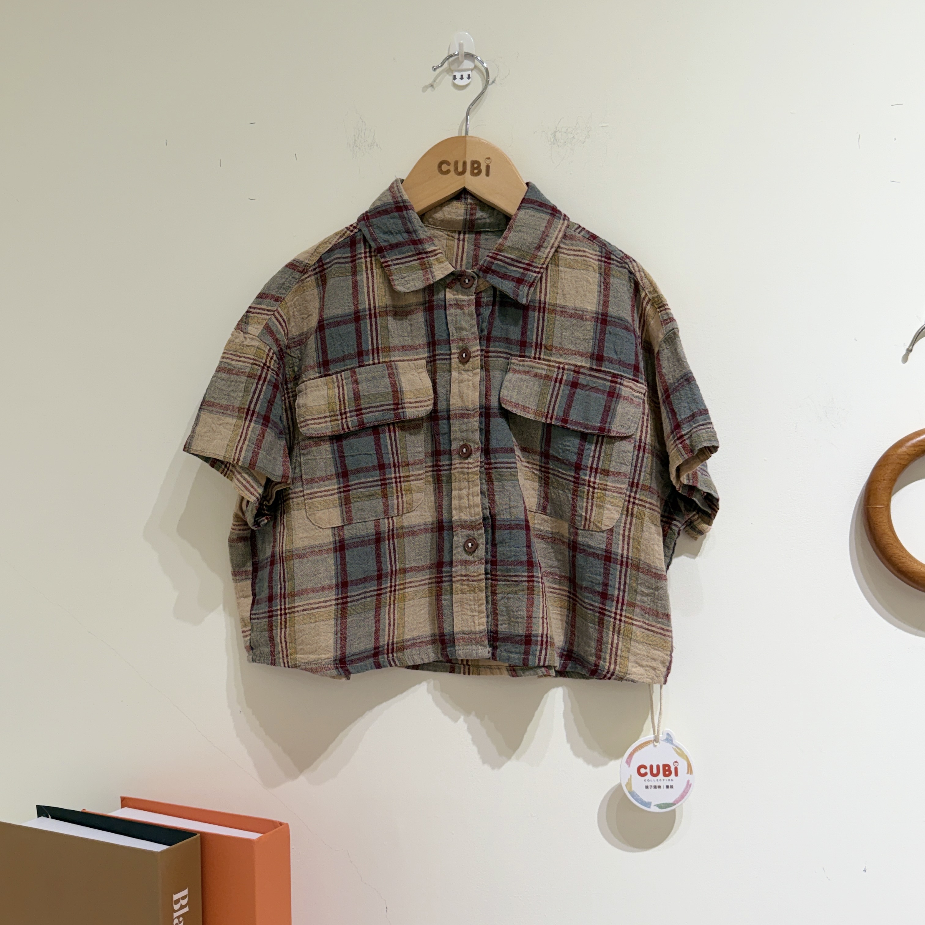 26夏 小復古格紋襯衫-咖黃