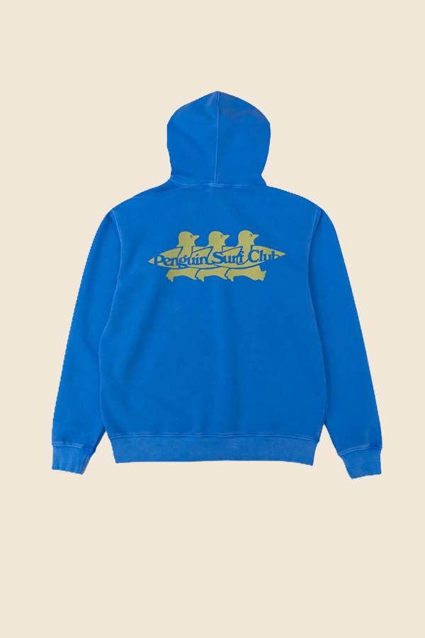 BIG WAVE - PENGUINS SURF CLUB  連帽TEE （ 天空藍）