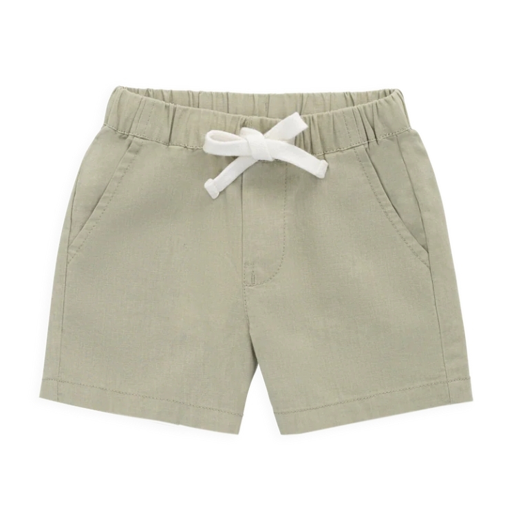 （預購）JAMIEKAY 亞麻棉混紡綁帶短褲 Ali Linen/Cotton Short - Lichen