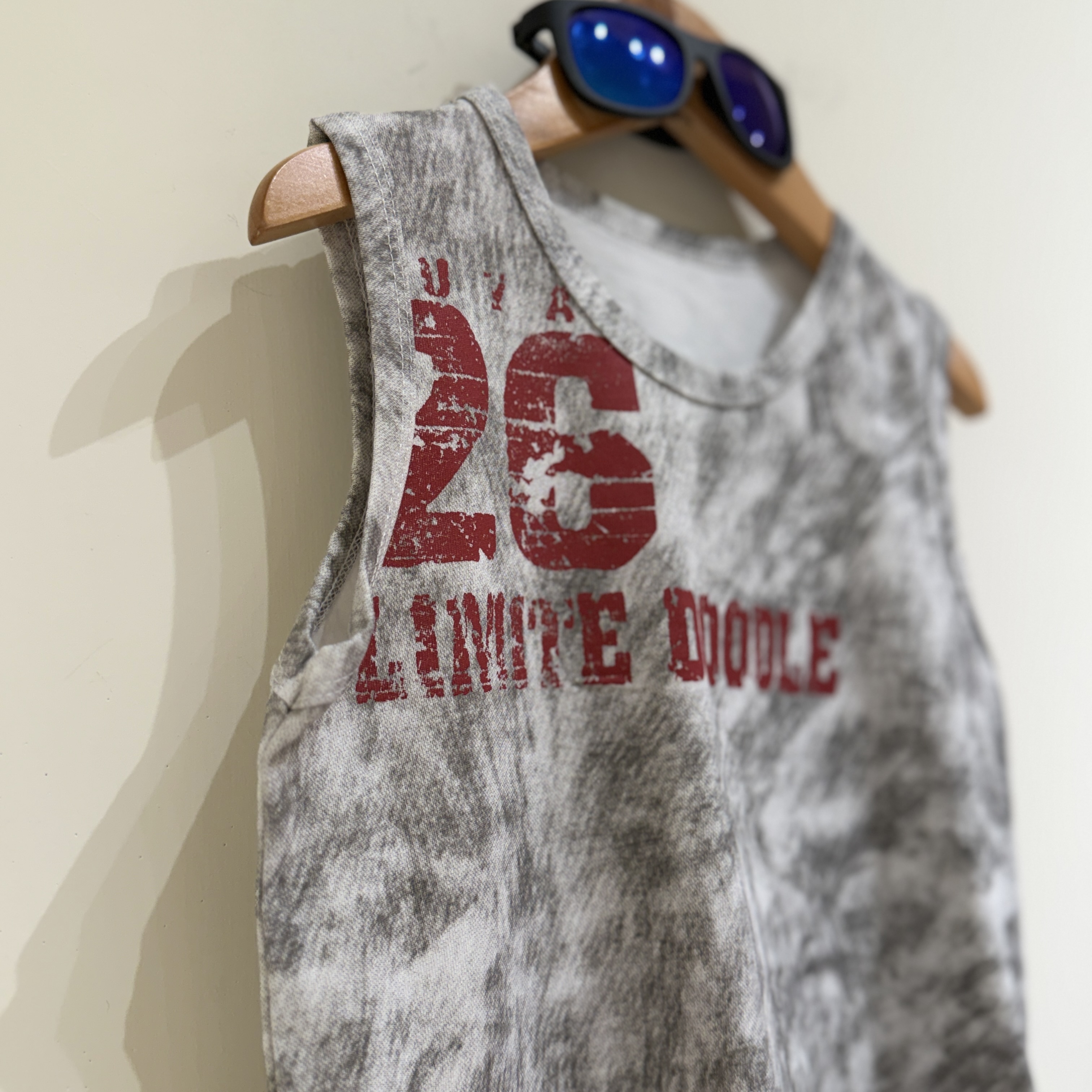 26夏 復古刷色字母坦克背心