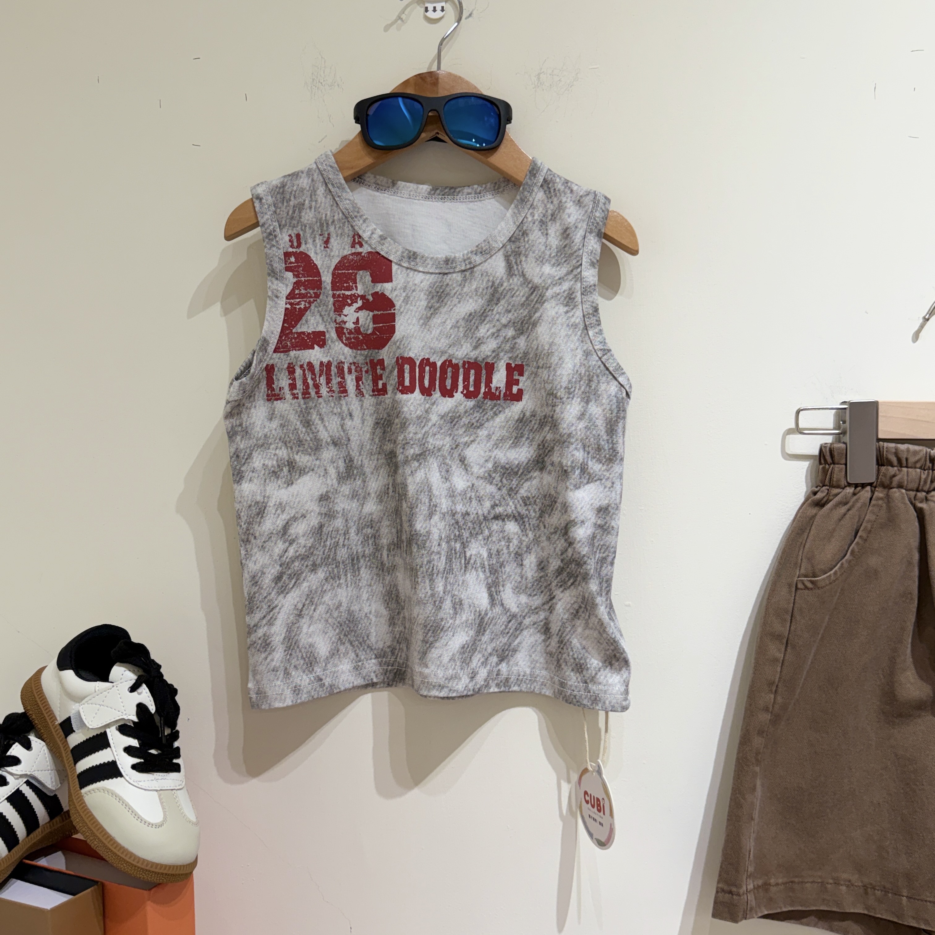 26夏 復古刷色字母坦克背心