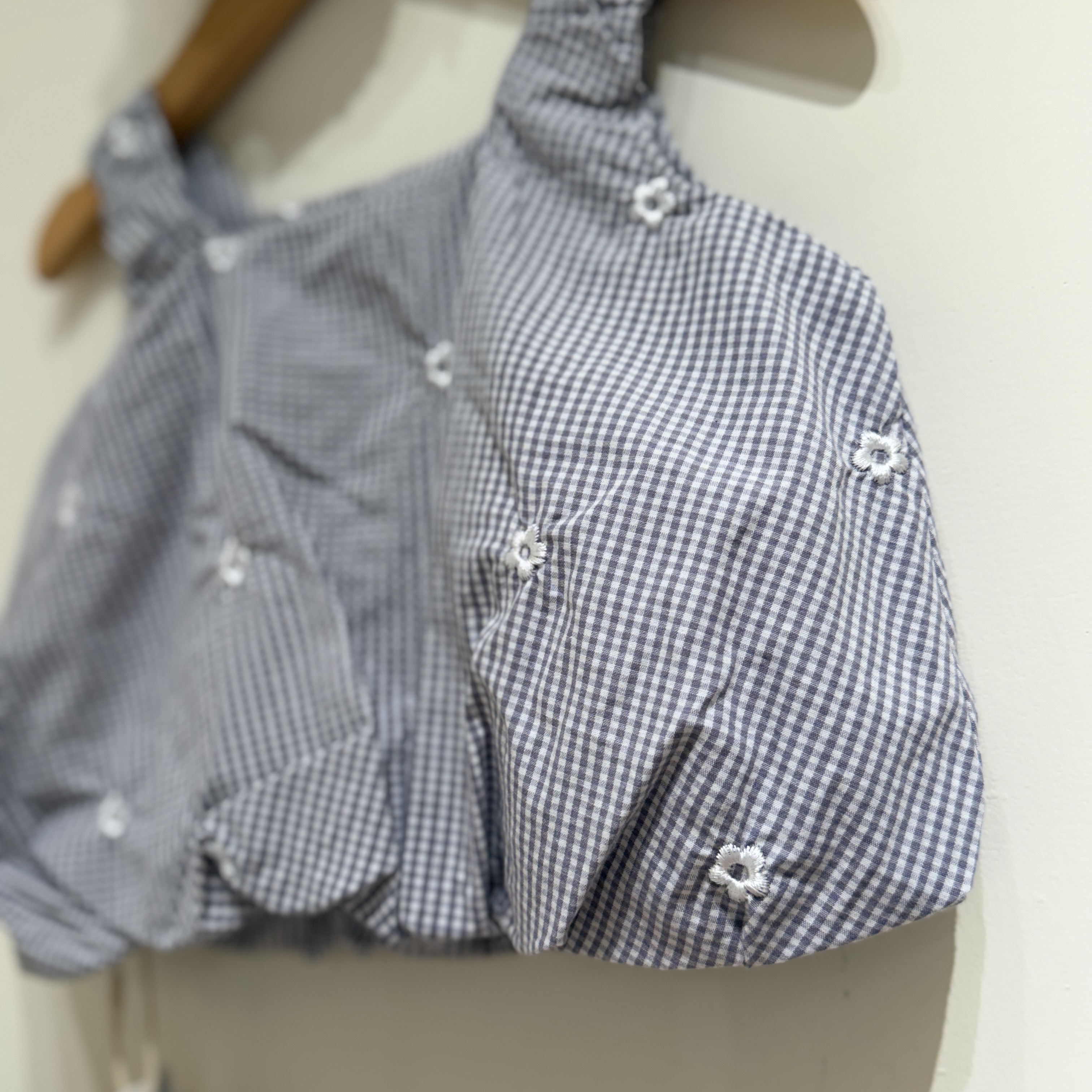 26夏 野餐系格紋小花上衣