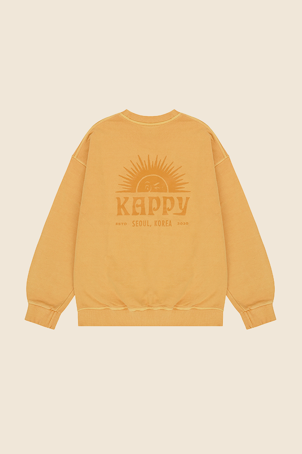 KAPPY DESIGN - SUNNY WINK PIGMENT 棉質大學TEE（暖黃）