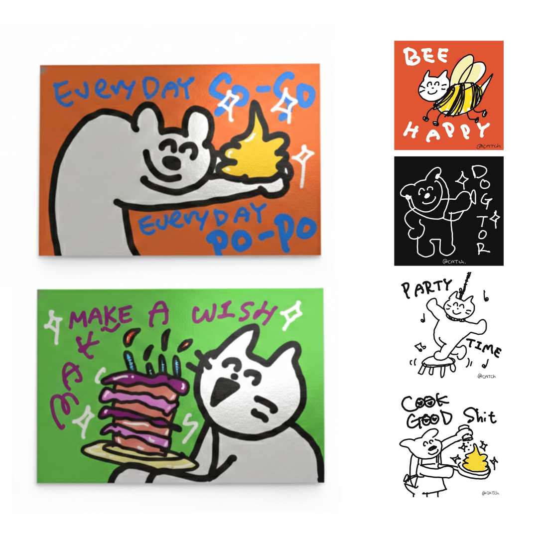 【咪室 MEOWMI TATTOO】笑貓酷卡貼紙組