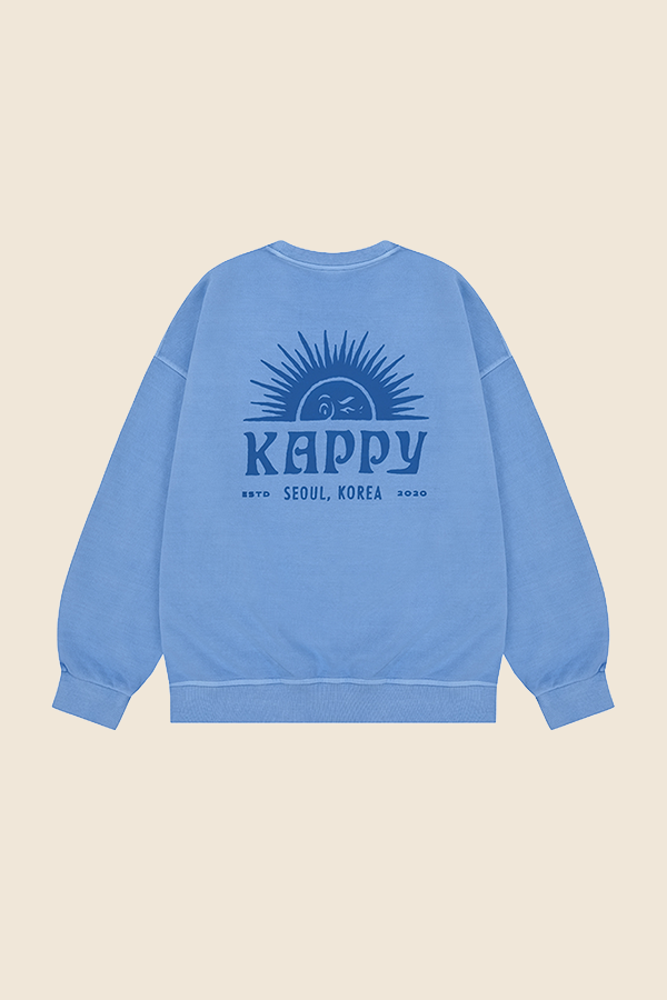 KAPPY DESIGN - SUNNY WINK PIGMENT 棉質大學TEE（天空藍）