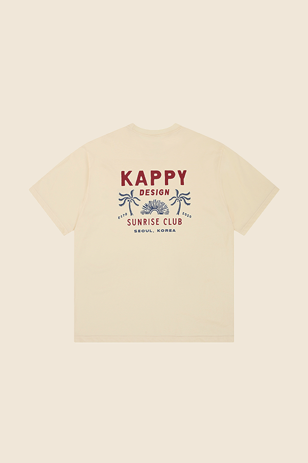KAPPY DESIGN - PALM COAST HALF 短TEE（奶白）