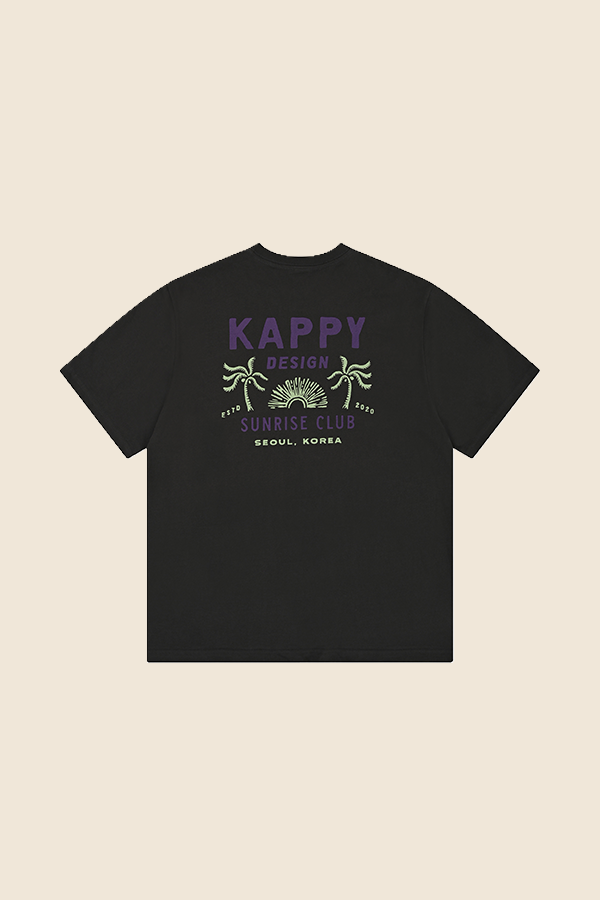 KAPPY DESIGN - PALM COAST HALF 短TEE（炭黑）