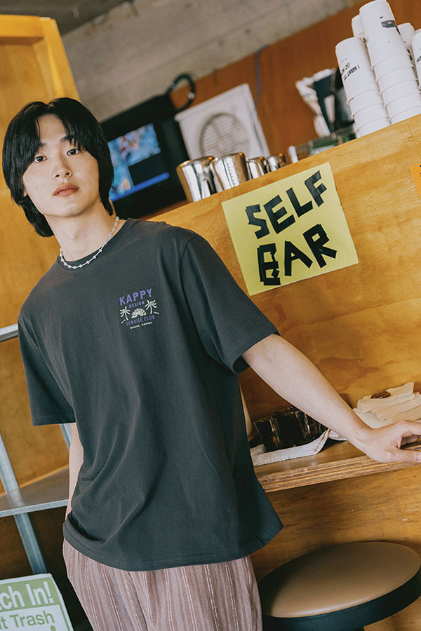 KAPPY DESIGN - PALM COAST HALF 短TEE（炭黑）