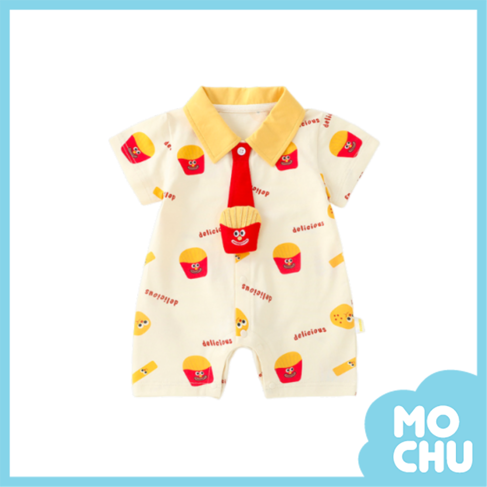 薯於你領帶短袖連身衣