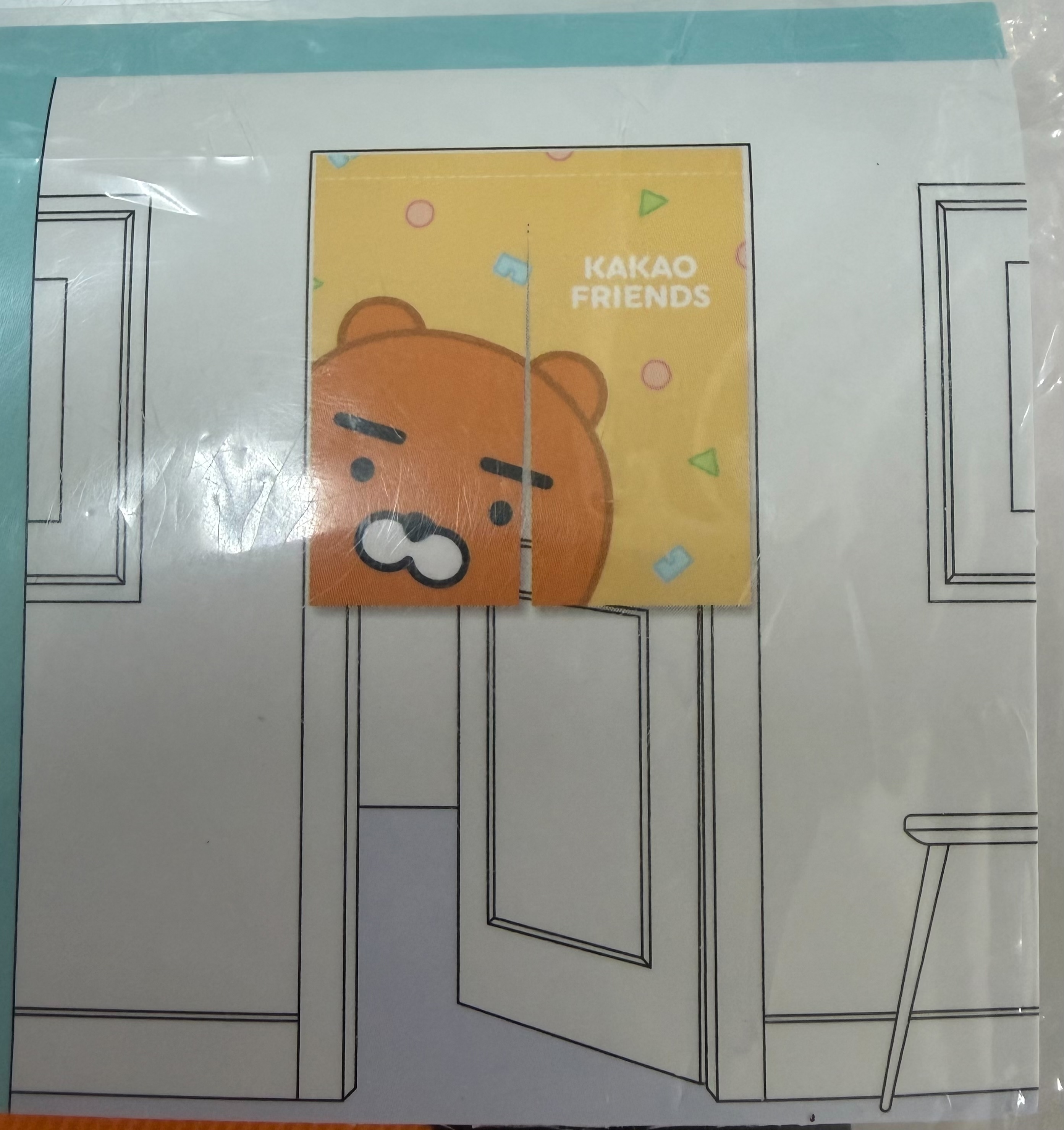 基隆院∣韓國知名貼圖人物【萊恩】短窗簾85X90CM