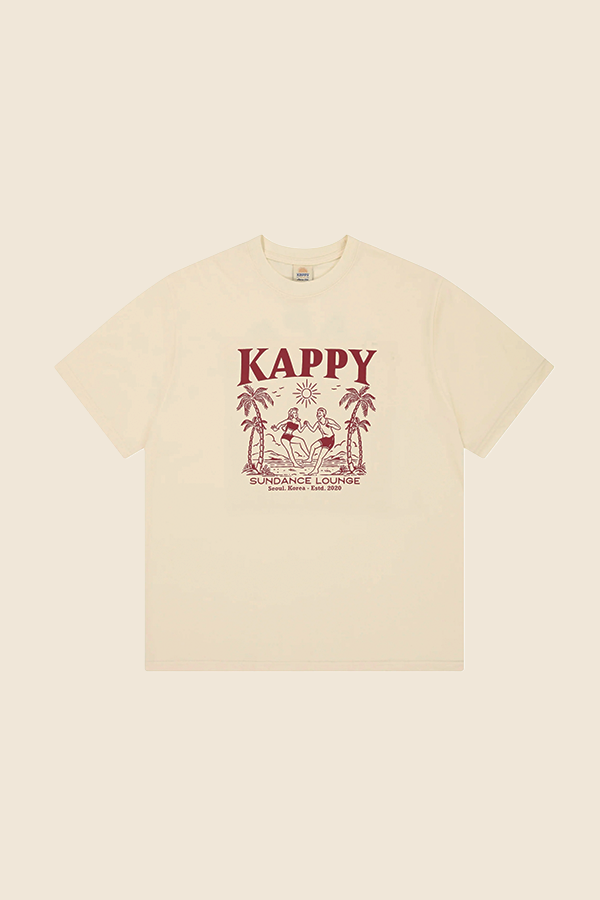 KAPPY DESIGN - SUNDANCE LOUNGE HALF 短TEE（奶白）