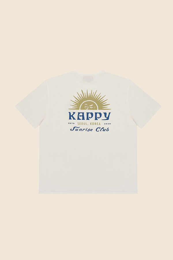 KAPPY DESIGN -SUNNY WINK HALF 短TEE（復古白）