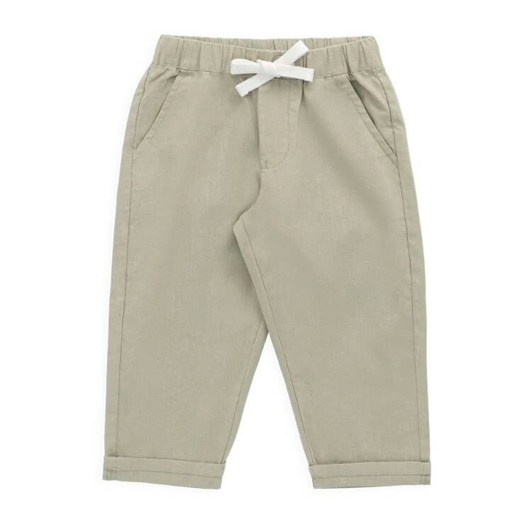 （預購）JAMIEKAY 亞麻棉混紡綁帶長褲 Ali Linen/Cotton Pant - Lichen