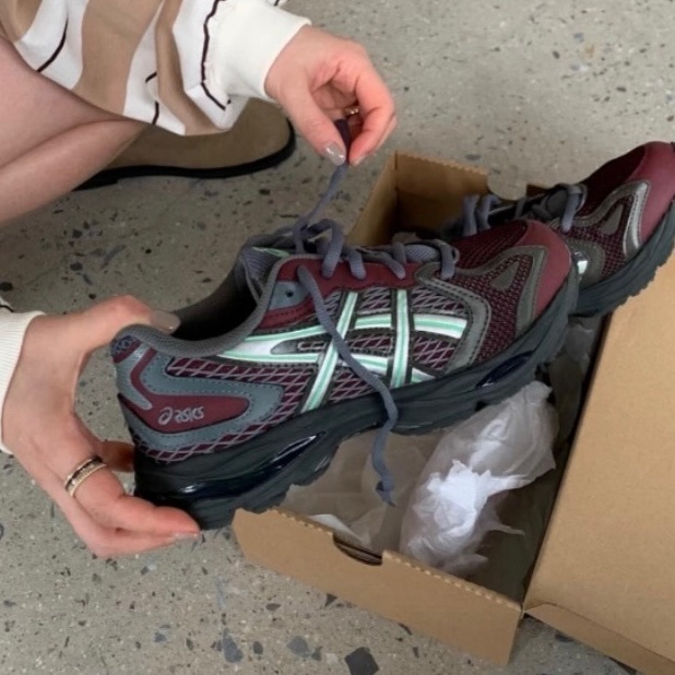 ASICS GEL-K1011 灰紅 酒紅 綠邊 網布 休閒 運動 1203A756-600