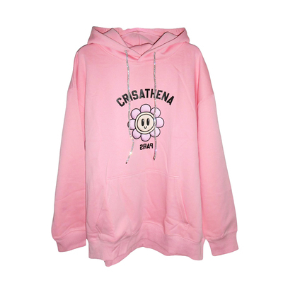 0324CA29-CRTNA-Crisathena-Baby Flower Hoodie 衛衣連帽 粉紅色/ 黑色, S-M/ L-XL (A29)