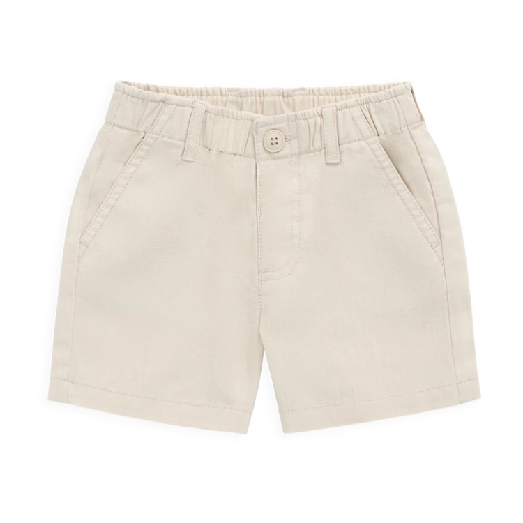 （預購）JAMIEKAY 亞麻棉混紡單釦短褲 Brighton Linen/Cotton Short - Cassava