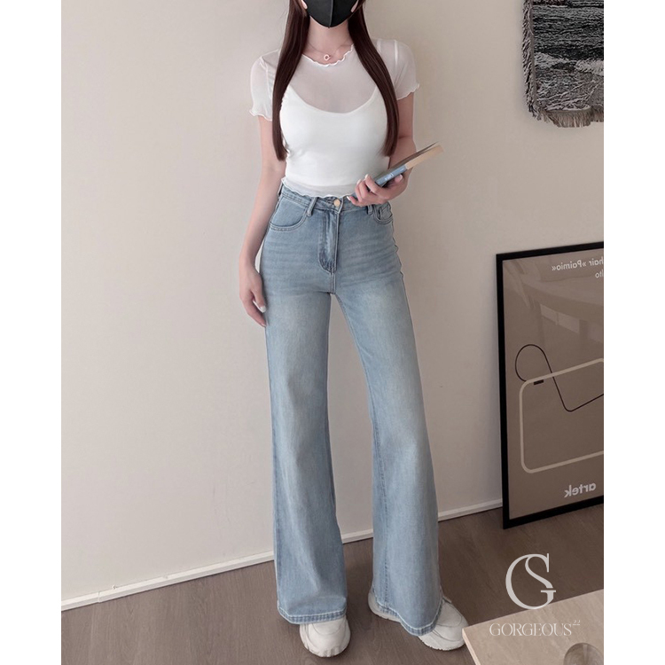 G5853 「+5cm蜜桃長腿牛仔彈力褲」