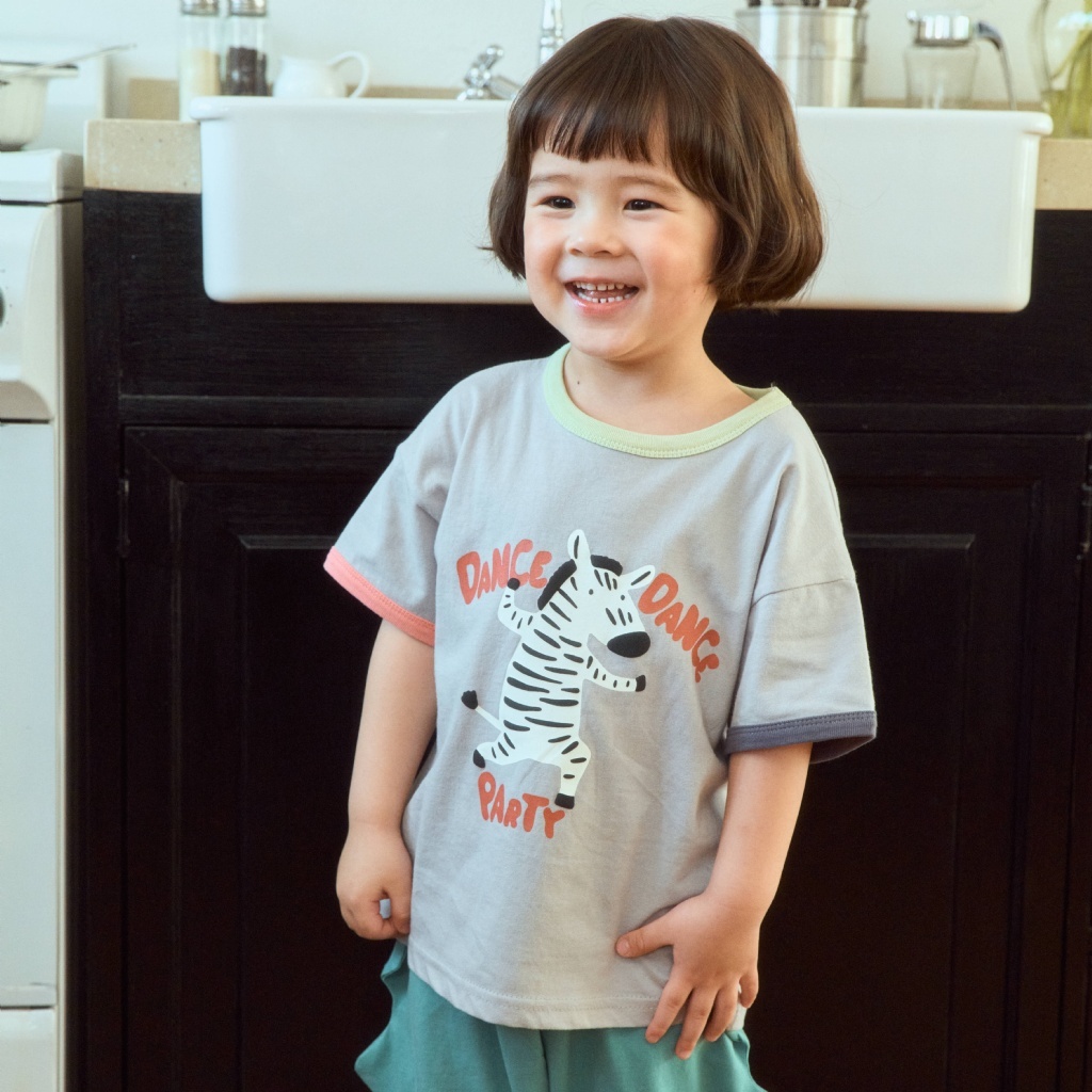 韓國🇰🇷1stblue 派對動物滾邊短袖T恤(5-15)