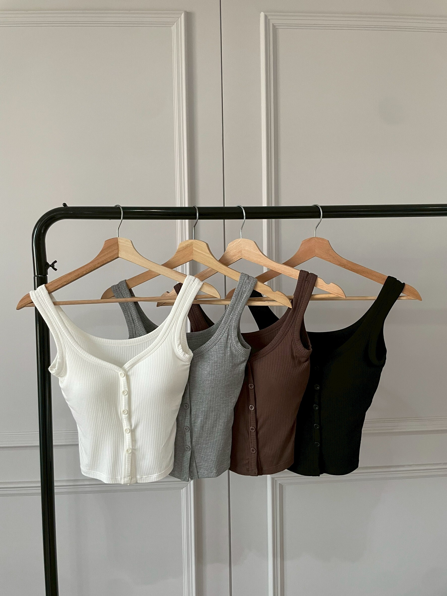 #AM15 螺紋排扣bratop(黑/白/灰/咖啡)