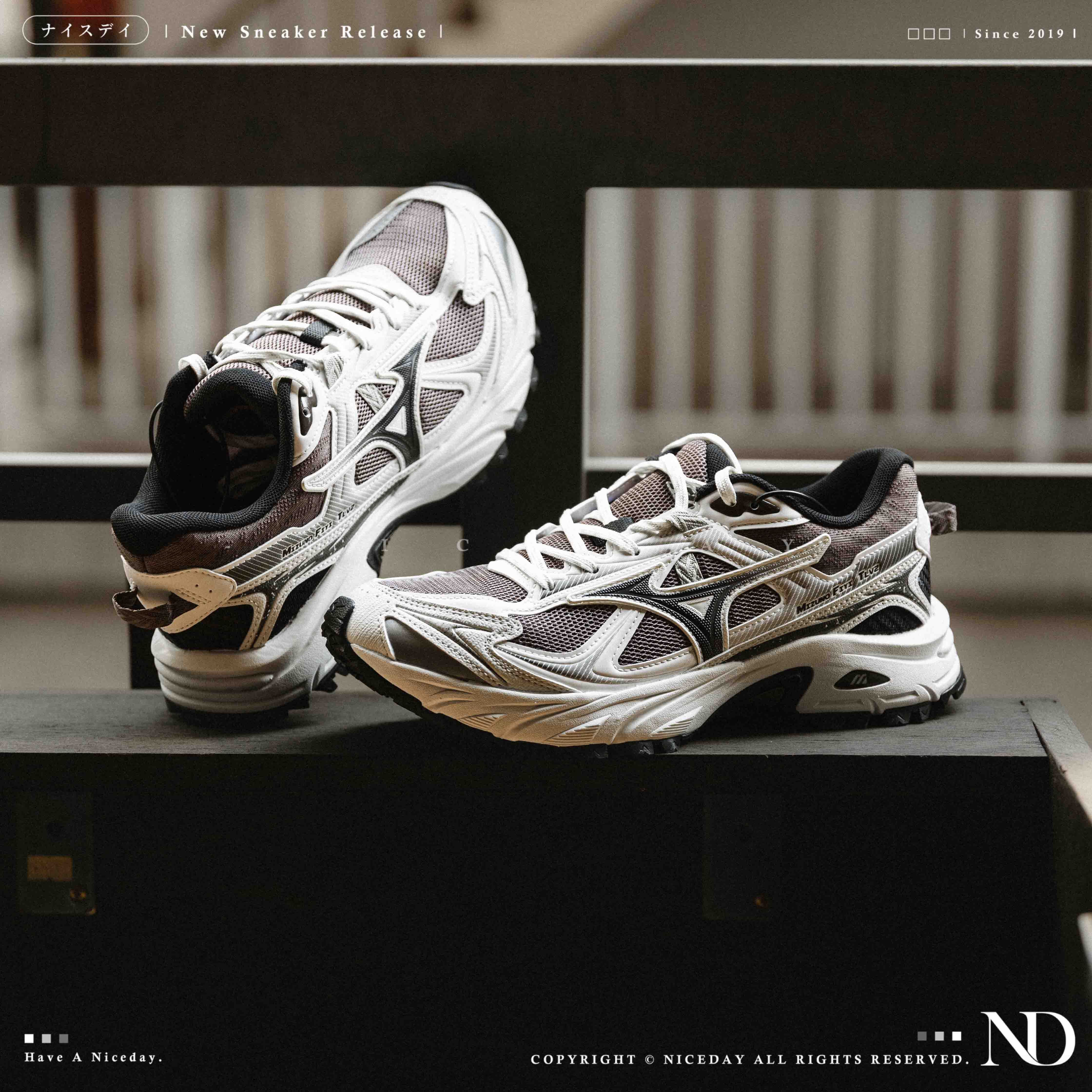 NICEDAY 代購 Mizuno FIYI TL V2 白棕 白 深棕 泥色 復古 機能 慢跑鞋 D1GH251913