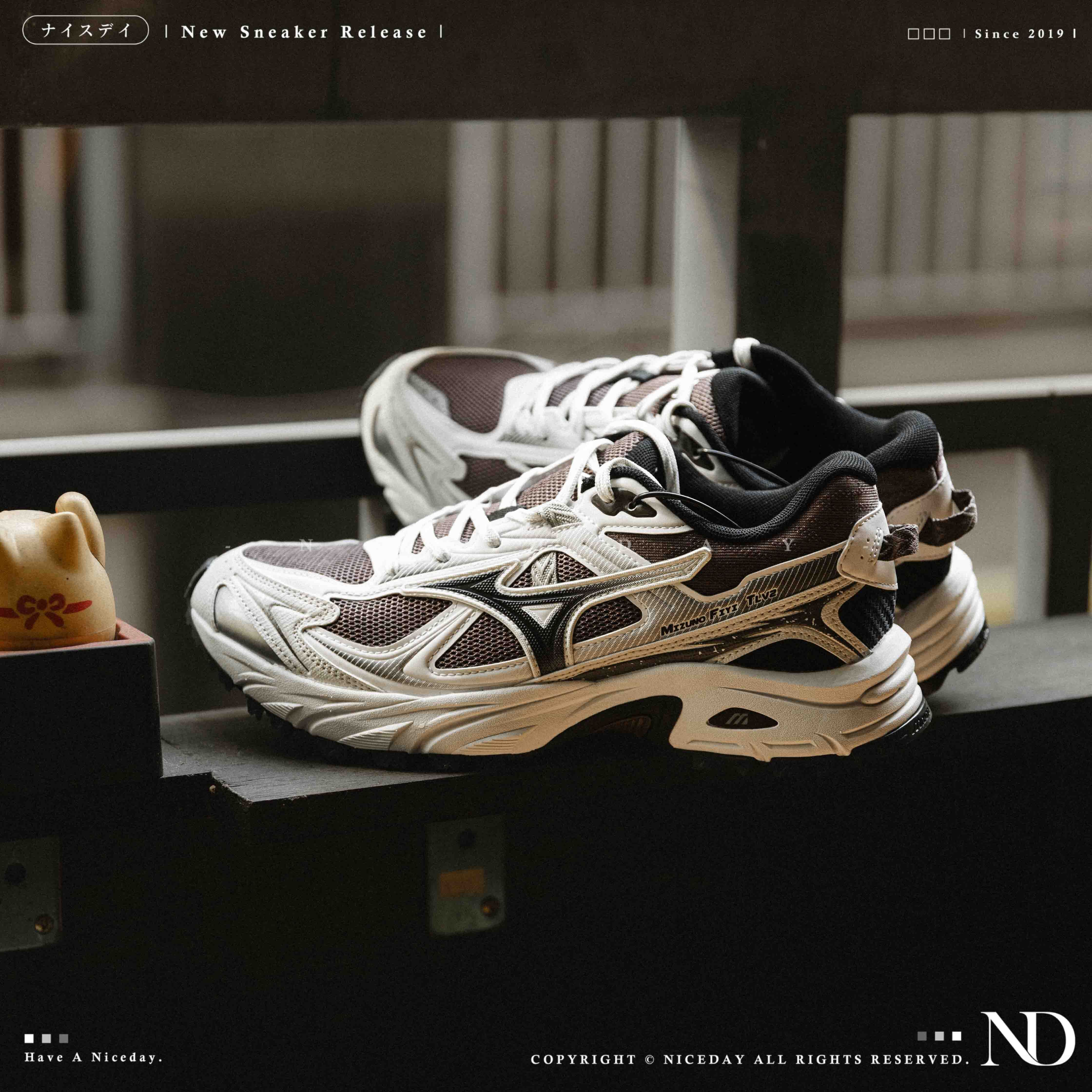 NICEDAY 代購 Mizuno FIYI TL V2 白棕 白 深棕 泥色 復古 機能 慢跑鞋 D1GH251913