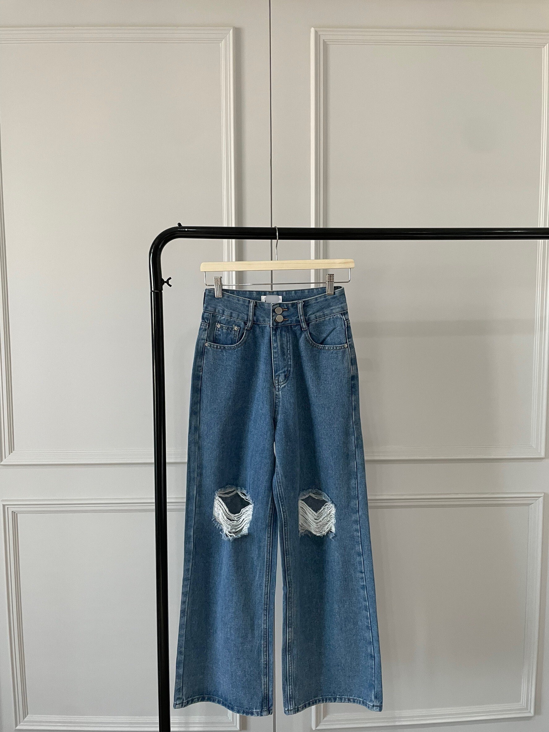 #AM19 刷破直筒褲