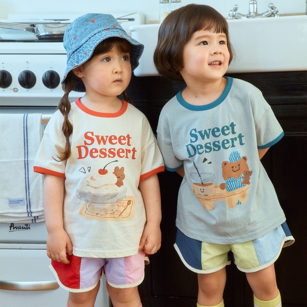 韓國🇰🇷1stblue 甜點滾邊短袖T恤(5-15)